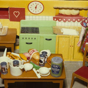 Blonde/ Red Dress/ Kitchen